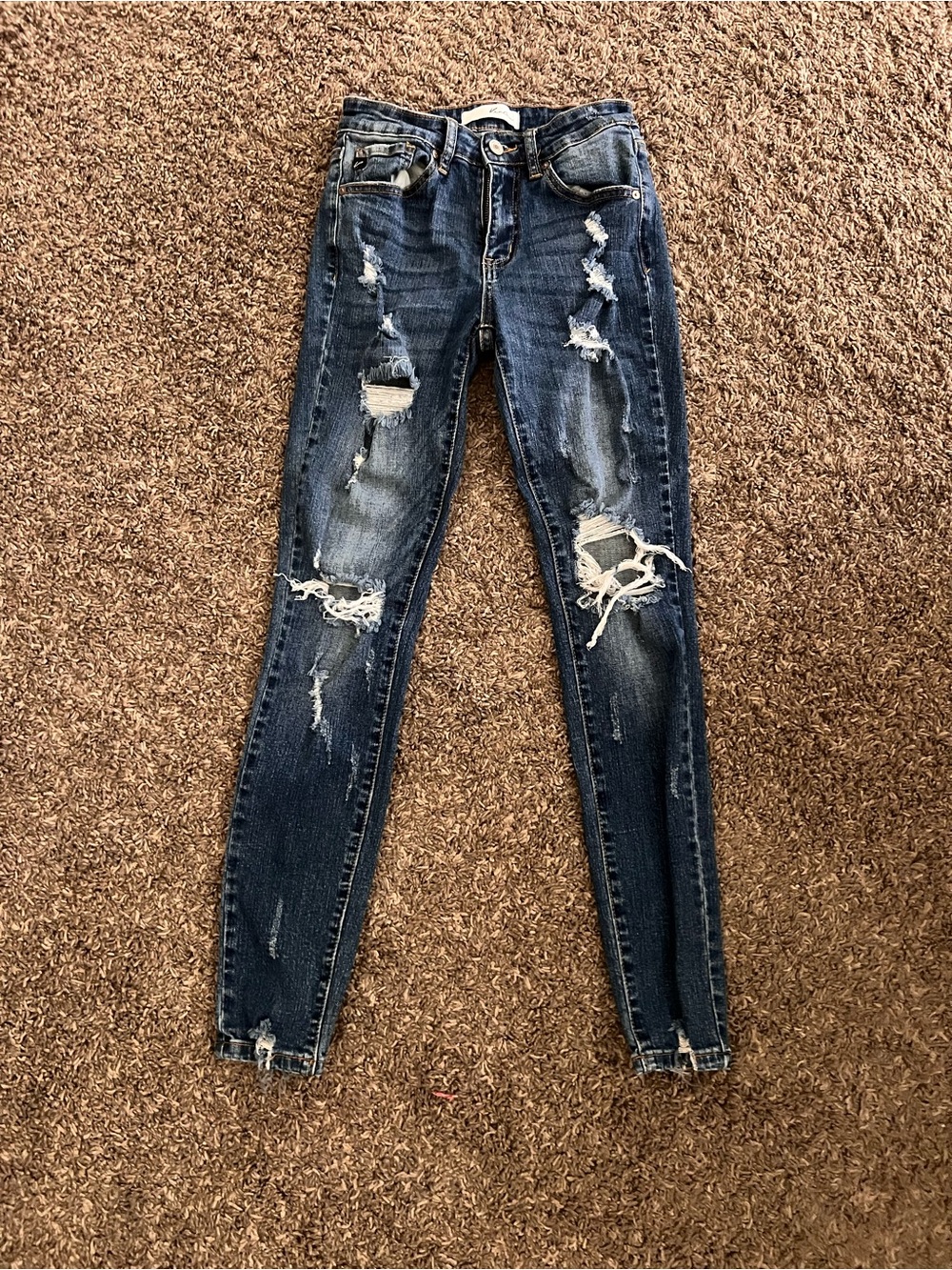 KanCan Dark Blue Distressed Skinny Jeans